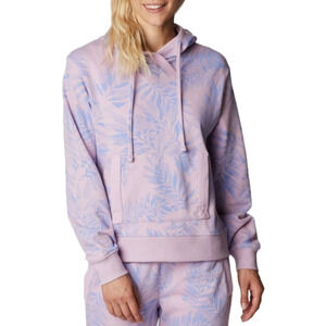 Columbia Women's Slack Water French Terry Hoodie Lavender blue Floral Plus Sz 3X